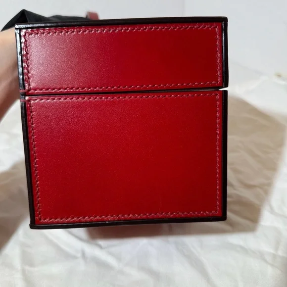 AUTHENTIC Moynat Calfskin Mini Vanity Case Clutch Red